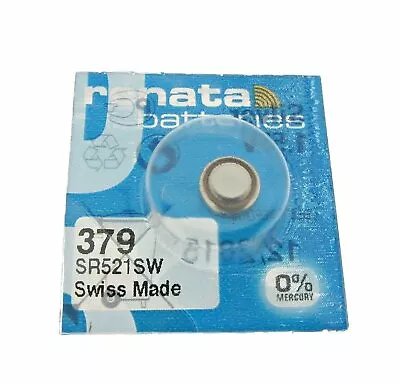 Renata 379 (SR 521 SW) Silver 1.55 V Watch Battery • £0.99