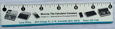 Vintage The Monroe Calculator Company Advertising 6 Inch Plastic Ruler Litton • $3.99