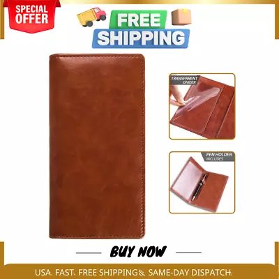 Checkbook Cover - Premium Leather Check Book Holder Wallet With RFID Blocking • $11.68