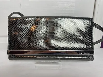 MICHAEL KORS TILDA Embossed Python Leather Clutch Shoulder Bag - BEAUTIFUL • $45