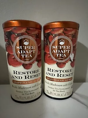 2 Pack* The Republic Of Tea - Restore & Reset Tea - Reishi Mushroom W/cocoa 4/24 • $14