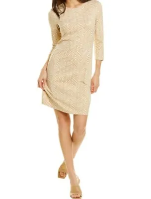 J.Mclaughlin Womens Sophia Dress In Beige 3/4 Sleeve Size Medium/Large • $42.98