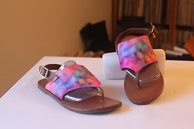 Miss Trish Multi Color Fabric Buckle Strap Thong Sandals Women's US Size 6 M • $8