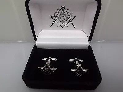 MASONIC Men's Cufflinks BRAND NEW BLUE LODGE SQUARE AND COMPASS MASON • $19.95