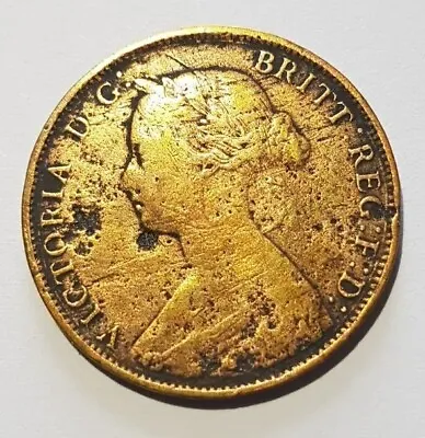 1861 Queen Victoria Bun Head Half Penny 1/2d Coin • £4.49