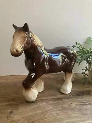 £11.50 • Buy Shire Horse / Clydesdale Large Ceramic Ornament Horse Figurine Vintage Cottage
