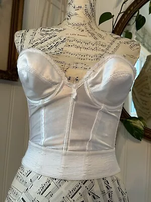 Vintage Gold Label Victorias Secret Bustier 34B Liquid Satin Boning • $49.98