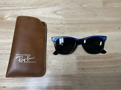 B&l 5022 Ray-ban Wayfarer Ii W0493 Blue Street Neat Vintage Sunglasses W/ Case • $259.99