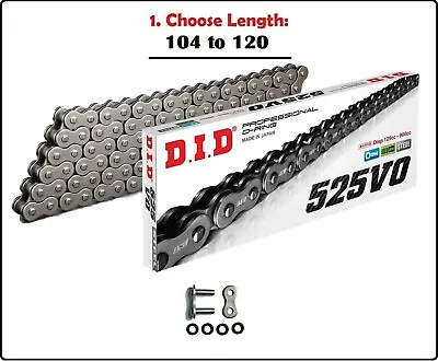 D.I.D DID 525 VO Oring Motorcycle Drive Chain Natural With Rivet Master Link • $91.30