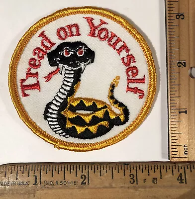 Vintage Tread On Yourself Yellow Border Sew On Snake Patch Motorcycle NOS 1970s • $6.25