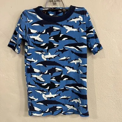 130cm Size 8 Hanna Andersson Shark Whale Sea Life Pajama Set Short Sleeve • $13.49