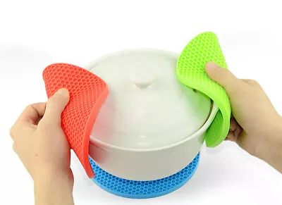 £3.39 • Buy Trivet Silicone Mat Heat Proof Resistant Non Slip Protectant Oven Mitt Coaster