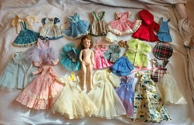 Vintage 1940s 1950s Mary Hoyer 14  Hard Plastic Doll With Tagged Gowns Dresses • $1899.99