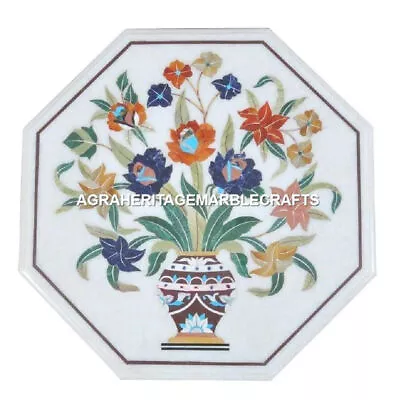 Marble Coffee Mosaic Table Top Marquetry Inlay Malachite Floral Arts Decor H1705 • $361.78