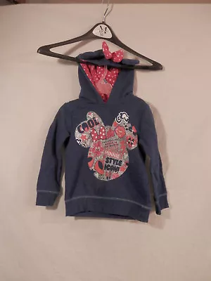 Disney Minnie Mouse Fleece Pullover Hoodie  Ears + Bow 2/3 T  Childs  • $14.99