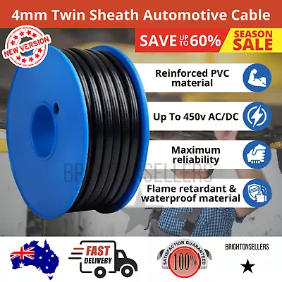 New 4mm Twin Core Automotive Battery Copper Cable Dual Electrical Earth Wire 12V • $55.15