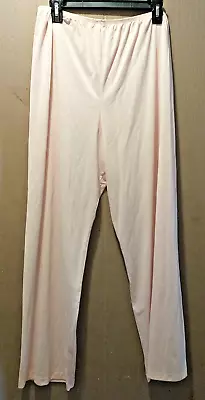 Vanity Fair Light Pink Silky Nylon Pajama Bottoms Size Large Stretchy Waist • $12