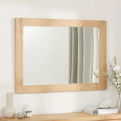 Cheshire Limed Oak Large Wall Mirror - 108cm X 78cm - Solid Wooden Frame- LR52 • £129