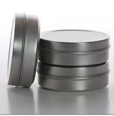 17 Aluminum Cosmetic Tins (4oz) Slip-Lid Round Lip Metal Storage Jar Container • $14.99
