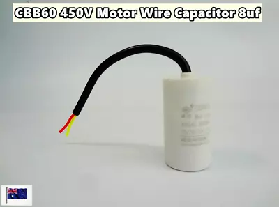 CBB60 Appliance Motor Run Capacitor Wire Lead 8uF 450V 50/60Hz (G16A) Brand New • $11.40