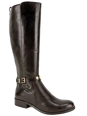 Michael Kors Women's Arley Riding Boots Dark Chocolate Brown Leather Size 5.5 M • $162.50