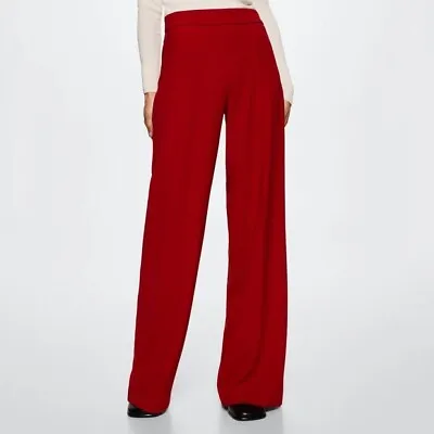 Mango Red Wide Leg Suit Trousers • £24.49