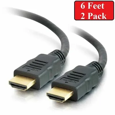 2x PREMIUM HDMI CABLE 6FT For BLURAY 3D DVD PS3 HDTV XBOX LCD HD TV 1080P • $6.99