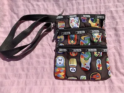 LeSportsac Matryoshka Russian Dolls 3 Tier Shoulder Crossbody Bag Brown • $35.99