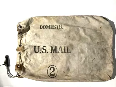 Vintage Domestic US Mail Bag #2 Heavy Canvas Mail Room Tote Travel Carrier 32” • $69