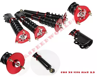 Fits Nissan 95-98 240SX S14 Full Coilover Suspension Set RED  • $365
