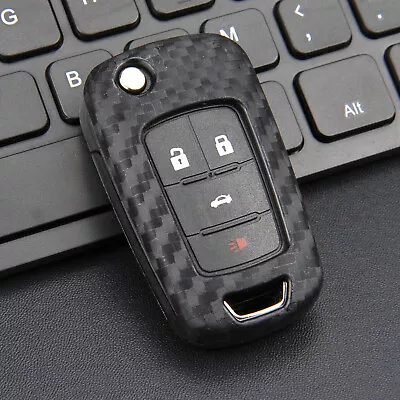 Silicone Carbon Style Car Flip Key Cases Cover For Chevrolet Holden Cruze Malibu • $14.40