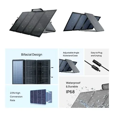 £469.99 • Buy EcoFlow 220w Bifacial 12v Portable Folding Solar Panel Travel Camping DC21.13