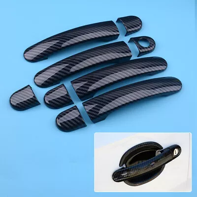 Carbon Fiber Style Door Handle Cover Trim Kit Fit For VW Tiguan Jetta MK6 Polo • $14.67