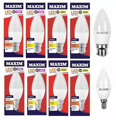 10Pack Screw In Bayonet LED Candle Light Bulbs Energy Saver Warm Cool White Lamp • £10.99