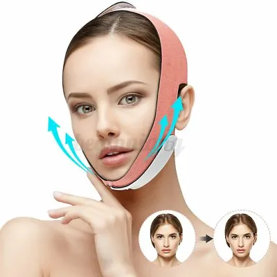 Reusable V Line Face Slimming Double Chin Reducer Mask Lifting Belt Anti-Wrinkle • $5.25