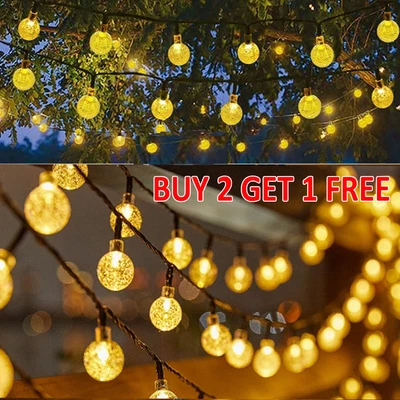 £5.45 • Buy LED Garden String Lights SOLAR POWERED Retro Bulb Fairy Ball Hangin Outdoor Lamp