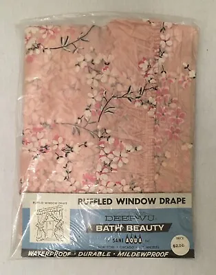 NOS Vintage Ruffled Window Drape Deep-Vu Bath Beauty Pink Willow 27” X 54” • $12.99