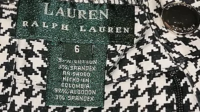   Ralph Lauren Capri Pants Houndstooth Cotton Stretch  Sz 6 Capris • $12.50