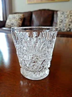 C1908 US Glass Co. EAPG RISING SUN Pressed Glass Clear Toothpick Holder Shot  • $20.25