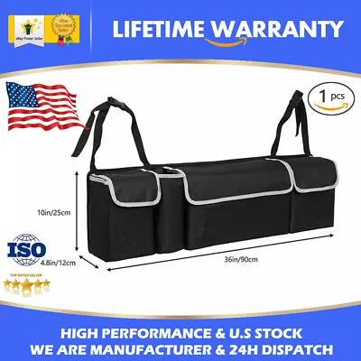 600D Oxford Car Back Seat Storage Bag Trunk Organizer Parts Accessories Black US • $14.46