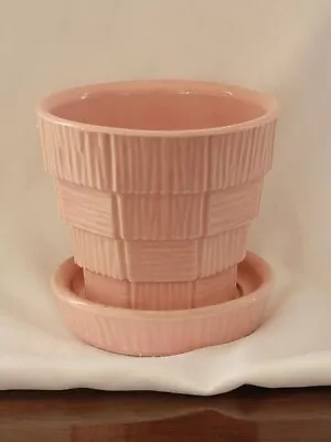 RARE McCoy Planter Pink Basket Weave 3  TALL • $34.75
