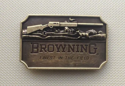 Vintage Western Cowboy Zinc-alloy Men Belt Buckle ​BROWNING FINEST IN THE ​FIELD • $12.81