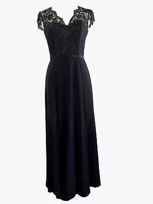 Review Black Evening Maxi Dress Size 8 • $84.99