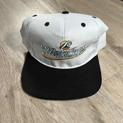 Vintage West Michigan White Caps Hat Snapback MiLB MLB Baseball White Black Cap • $25.20