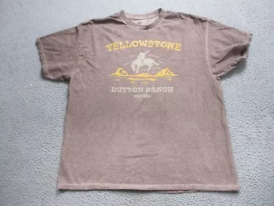 Yellowstone Shirt Mens Extra Large Red Faded Short Sleeve Cowboy Western Dutton • $11.99