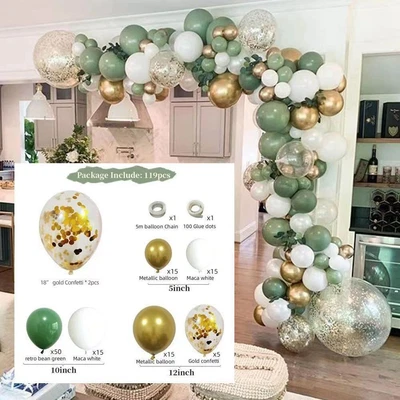 Jungle Safari Party Balloons Sage Green Balloons Garland Kit Balloon Arch Kit • $21.85