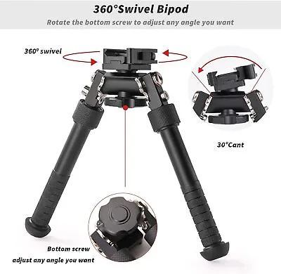 V8 Tactical Hunting Rifle Bipod 360° Swivel Bipod For Outdoor Shooting Range • £19.99