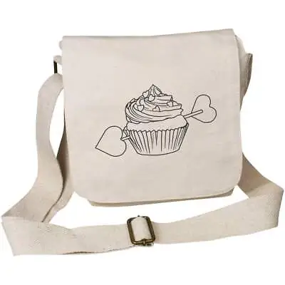 £11.99 • Buy 'Valentines Cupcake' Small Cotton Canvas Messenger Bag (MS00038921)