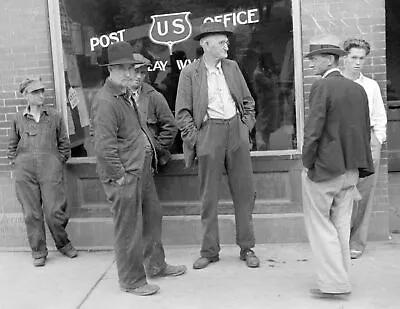 1935 Men In Front Of Post Office Clay WV Vintage Old Photo 8.5  X 11  Reprint • $14.84