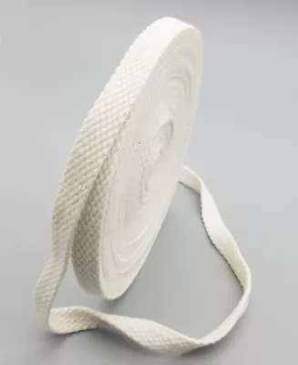 12.5mm Wide Soft White Cotton Tape Thick Craft  Upholstery Webbing Trimmings UK • £7.38